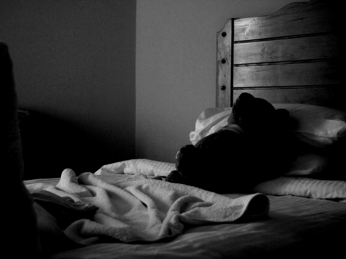 Медвежонок в постели обои