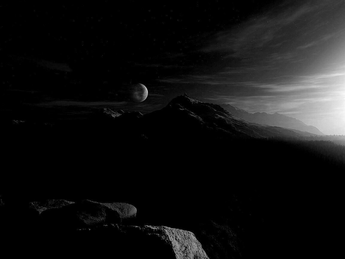 Луна над горами обои