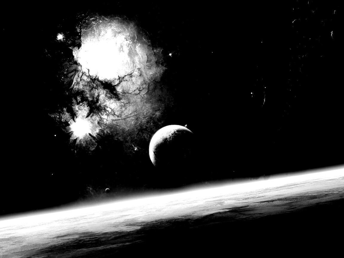 Черный космический туман обои