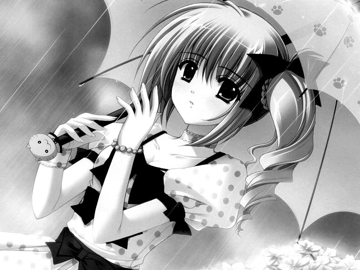 Девочка с зонтиком обои