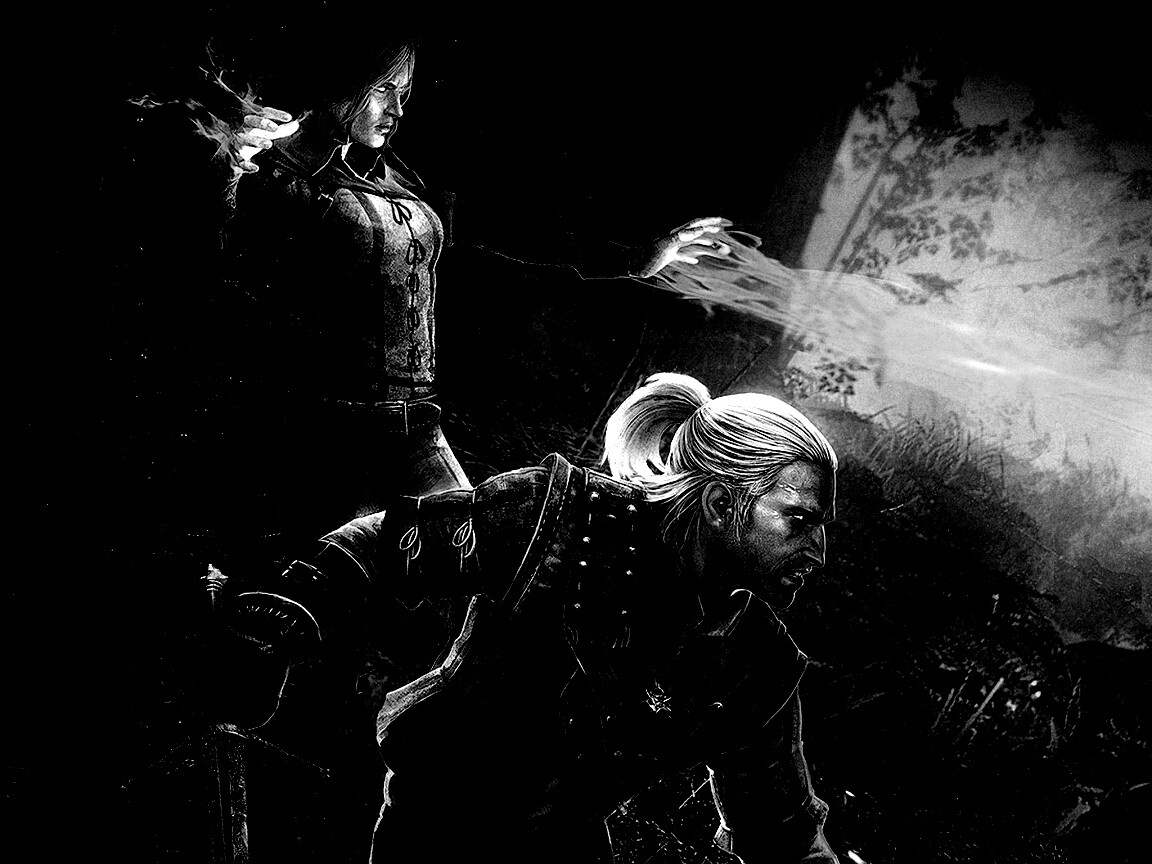 Геральт и Трисс в бою обои