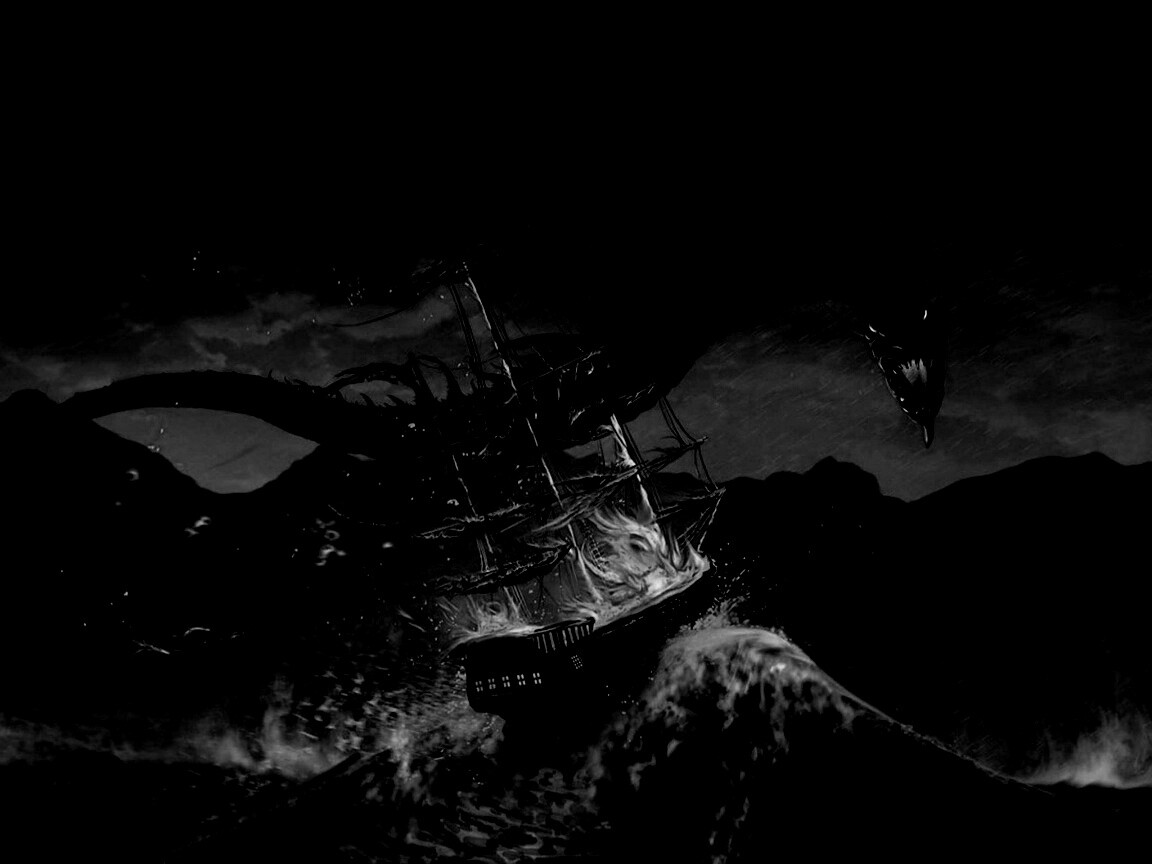 Дракон нападает на корабль обои