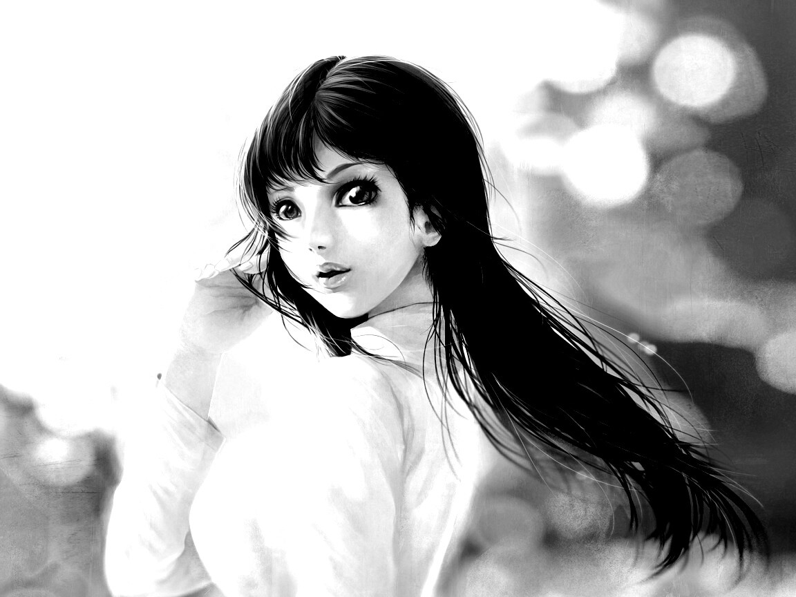 Девушка вполоборота обои