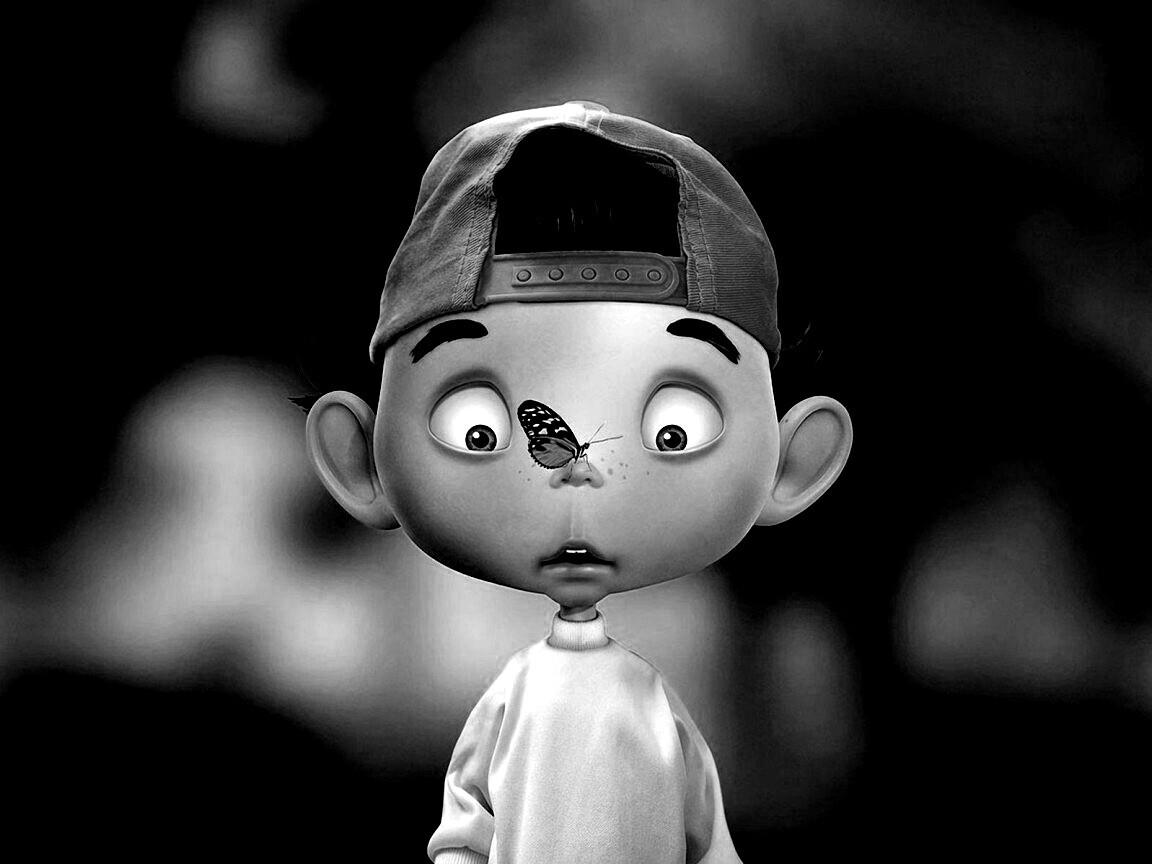 Бабочка на носу обои