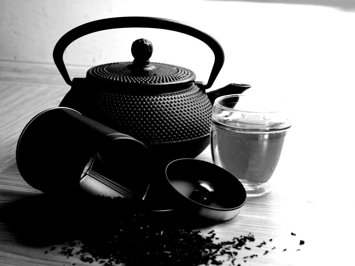 Черный чайный набор обои