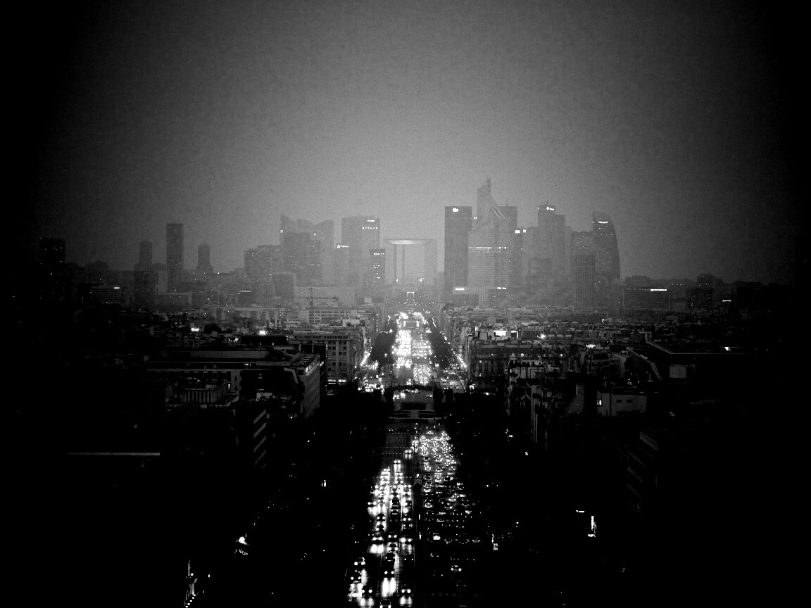 Ночной город в тумане обои