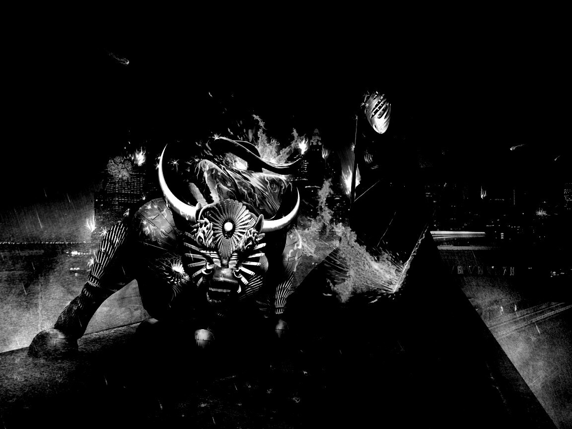 Воин и бык на крыше обои