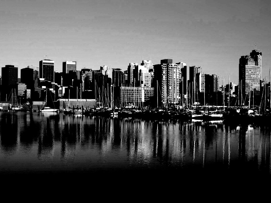 Город у воды обои