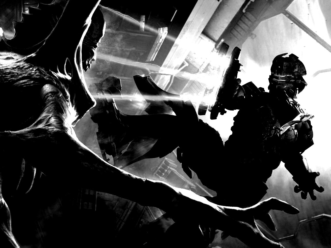 Айзек Кларк стреляет в монстра обои