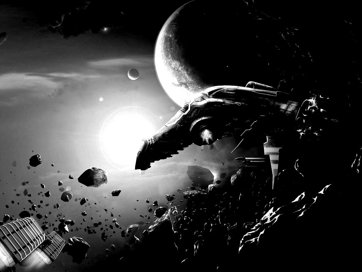 Полет в астероидах обои