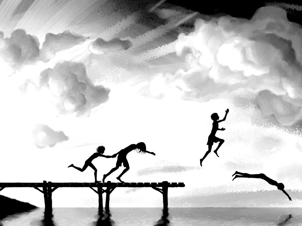 Прыжки с причала обои