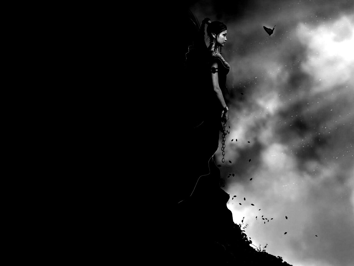 Девушка в тумане обои