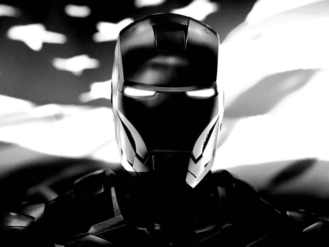 Железный человек на фоне американского флага обои