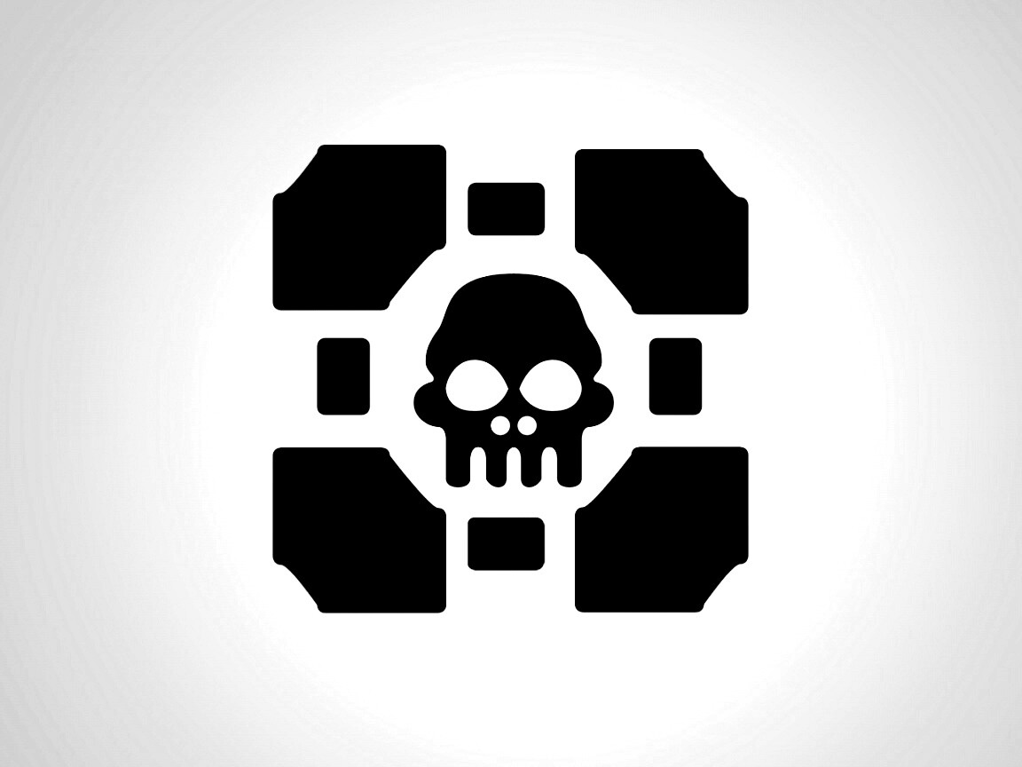 Куб с черепом обои