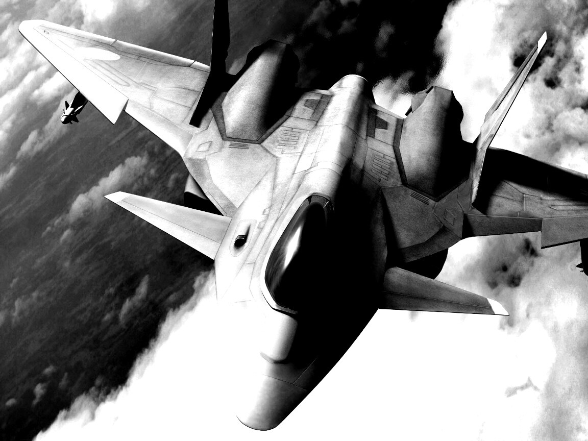 Нарисованный истребитель в полете обои