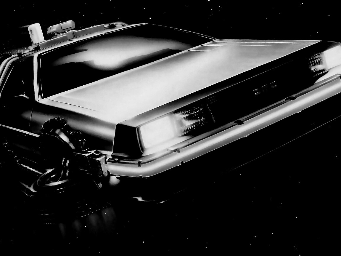 Летающий Делореан обои