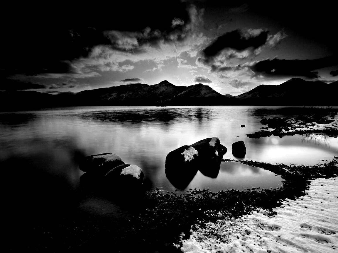 Картинный закат на озере обои