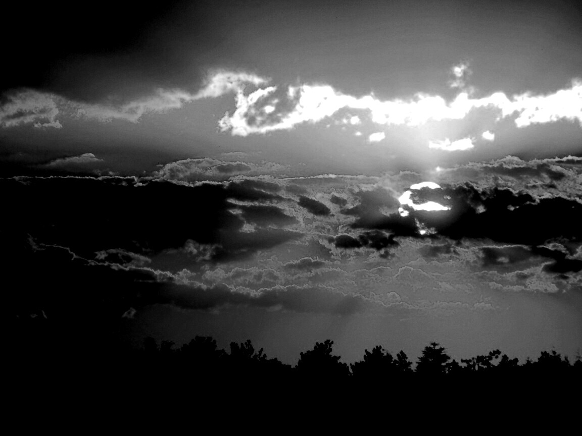 Ярко-оранжевое закатное небо обои