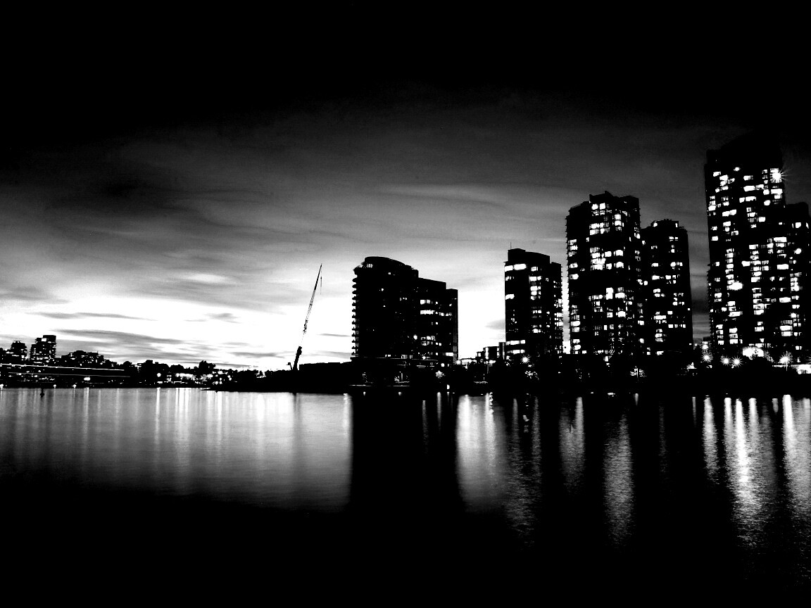 Фиолетовый закат в Ванкувере обои