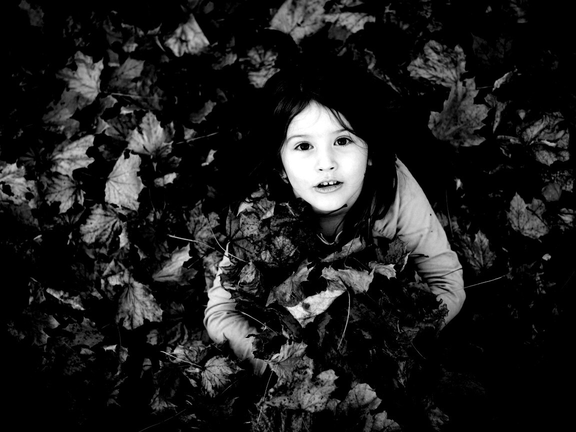 Девочка и осень обои