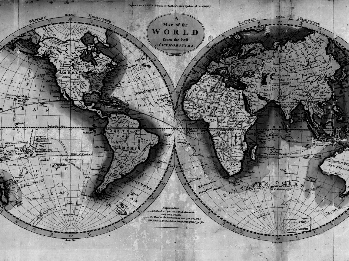 Старинная карта мира обои
