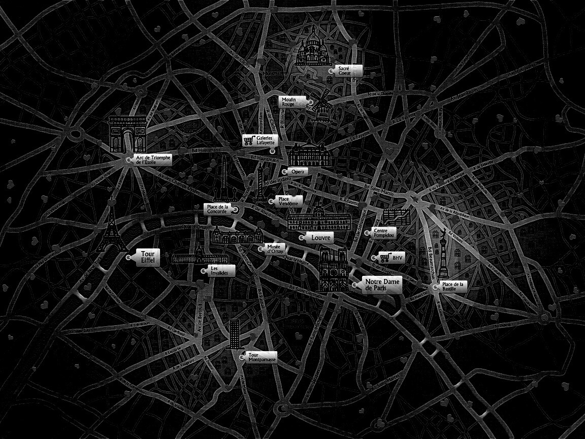 Карта Парижа обои