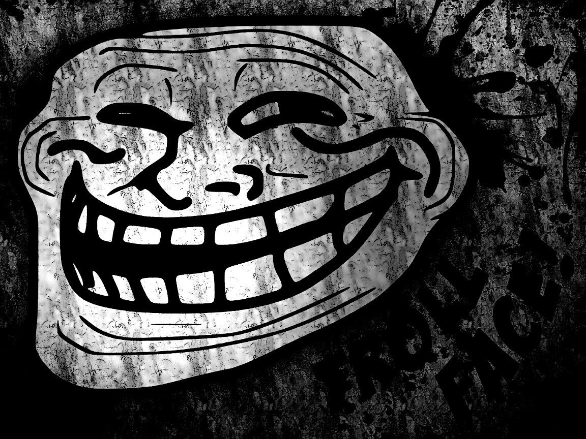 Trollface в стиле гранж обои