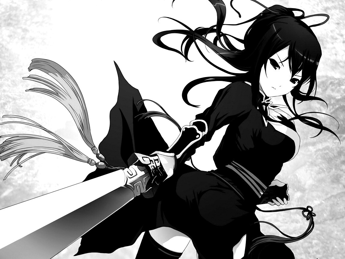 Рыжая девочка с мечем обои