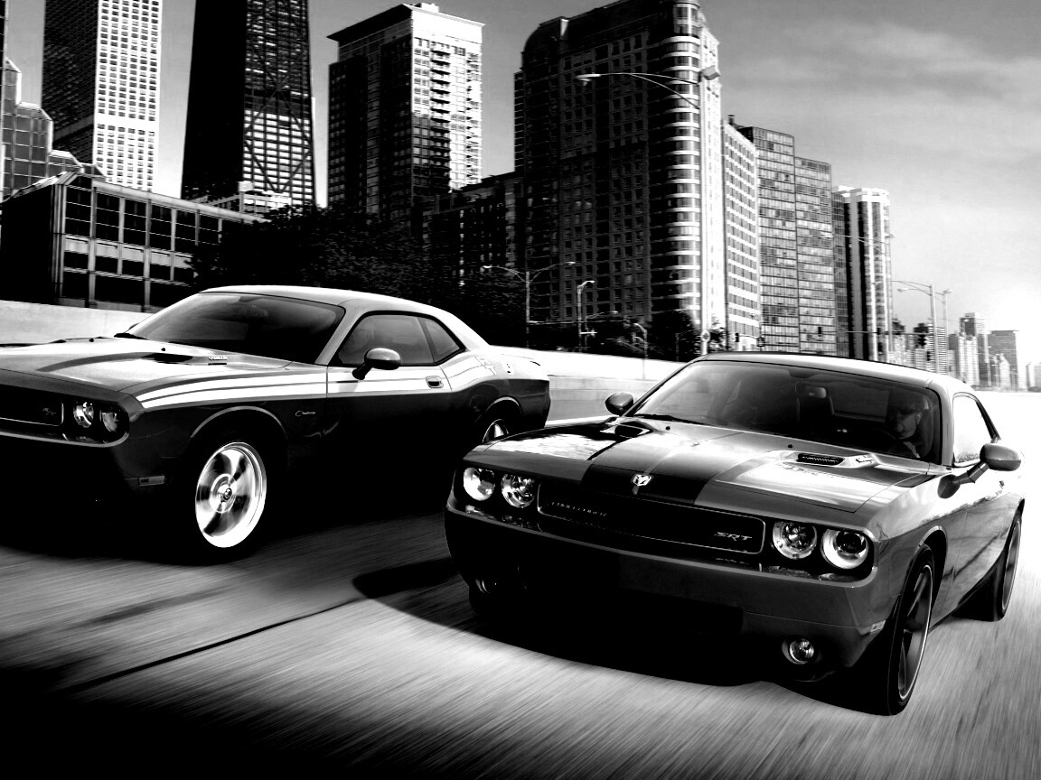 Два розовых мускулкара обои