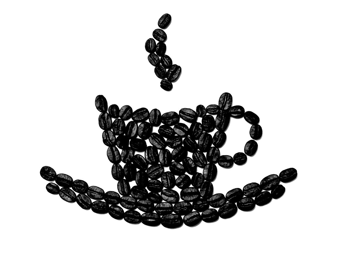 Картина из кофейных зёрен обои