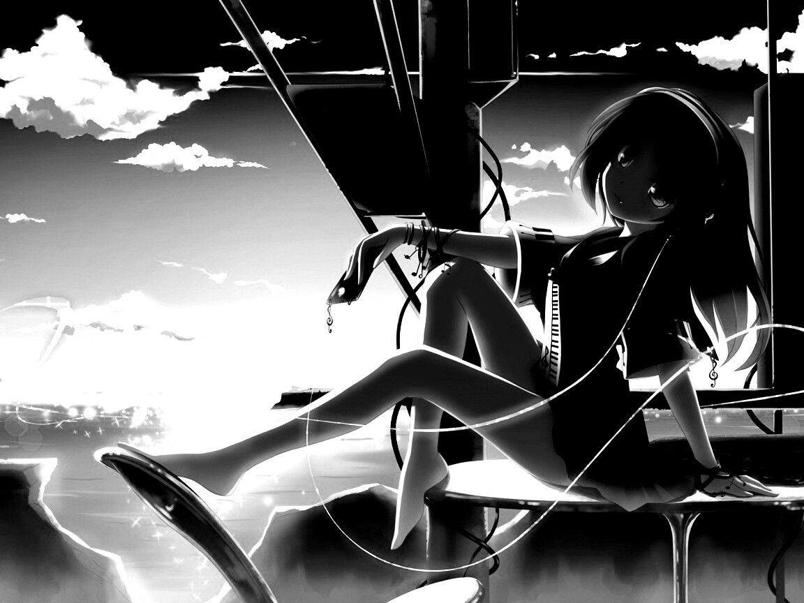 Девочка с плеером обои