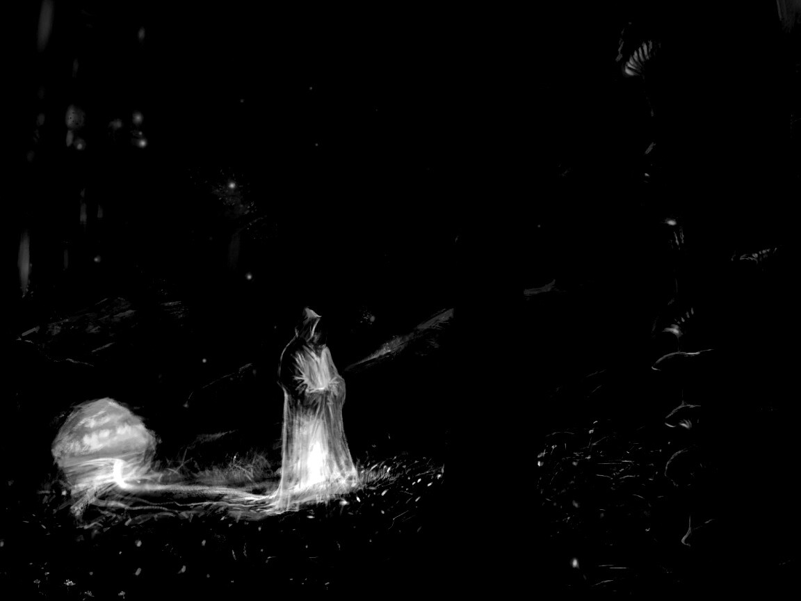 Маг света в лесу обои