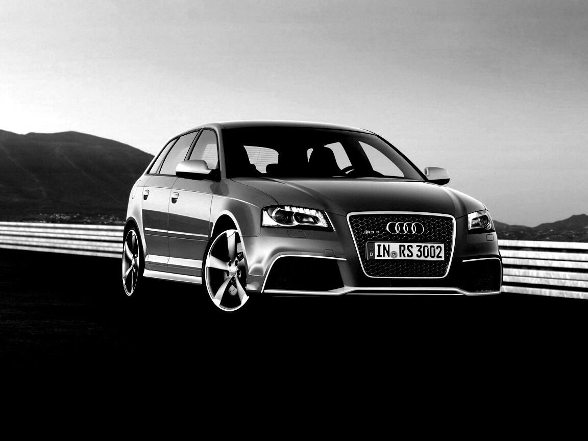 Красная Audi RS3 спереди обои