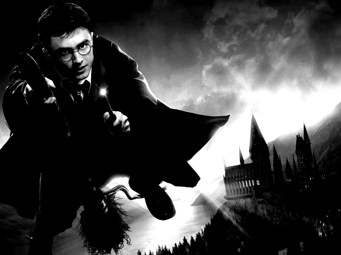 Гарри Поттер на метле обои