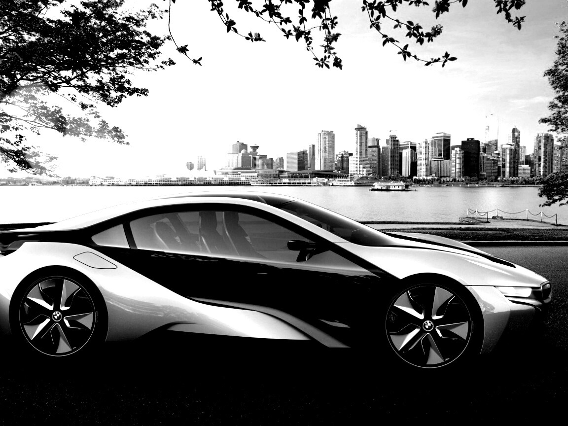 Концепт БМВ на берегу озера обои