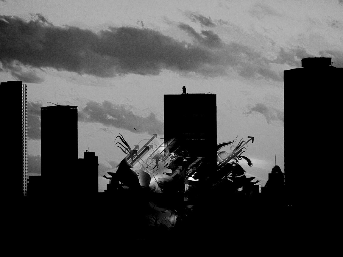 3D абстракция прямо в городе обои