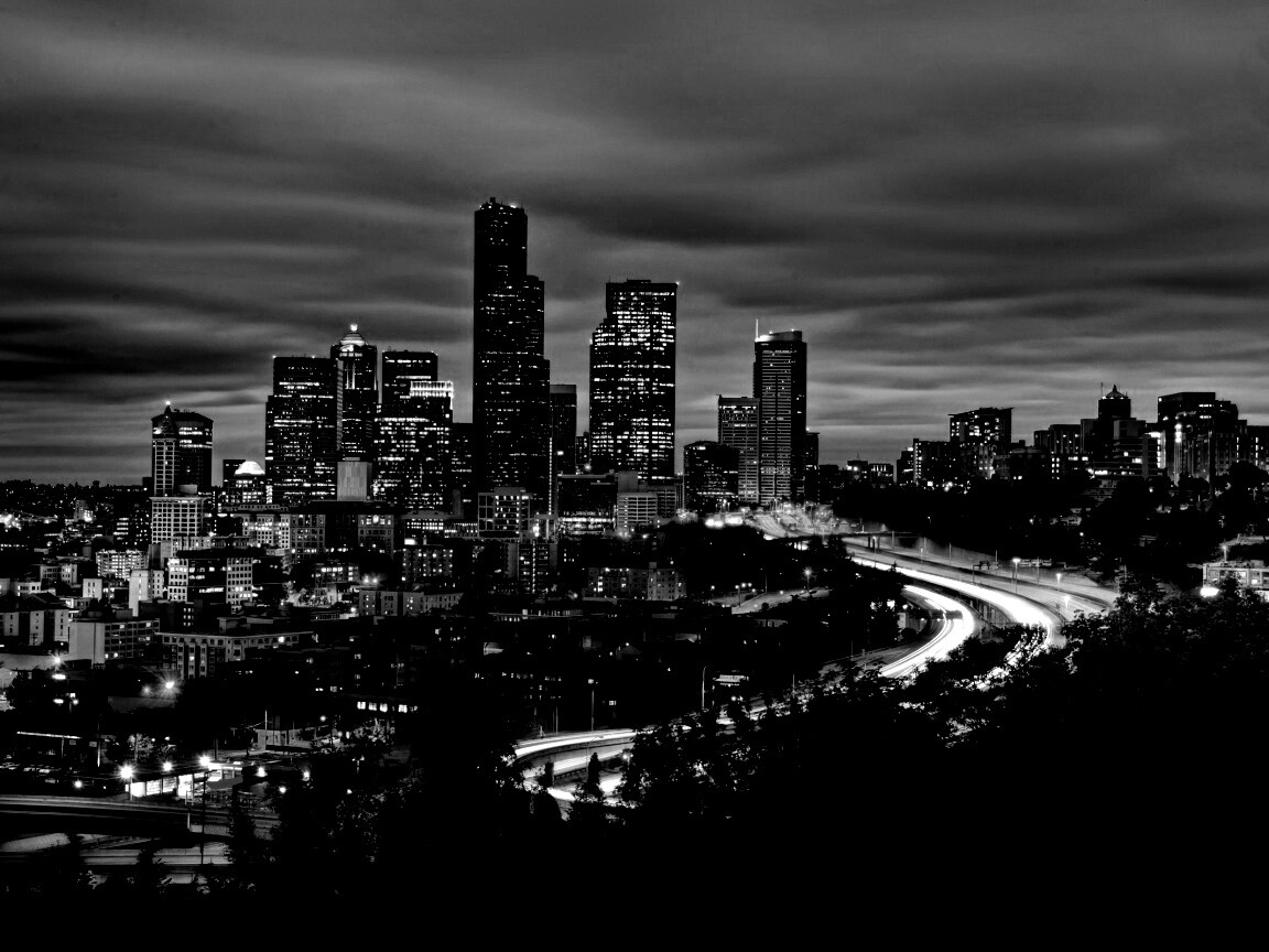 Город вдали обои