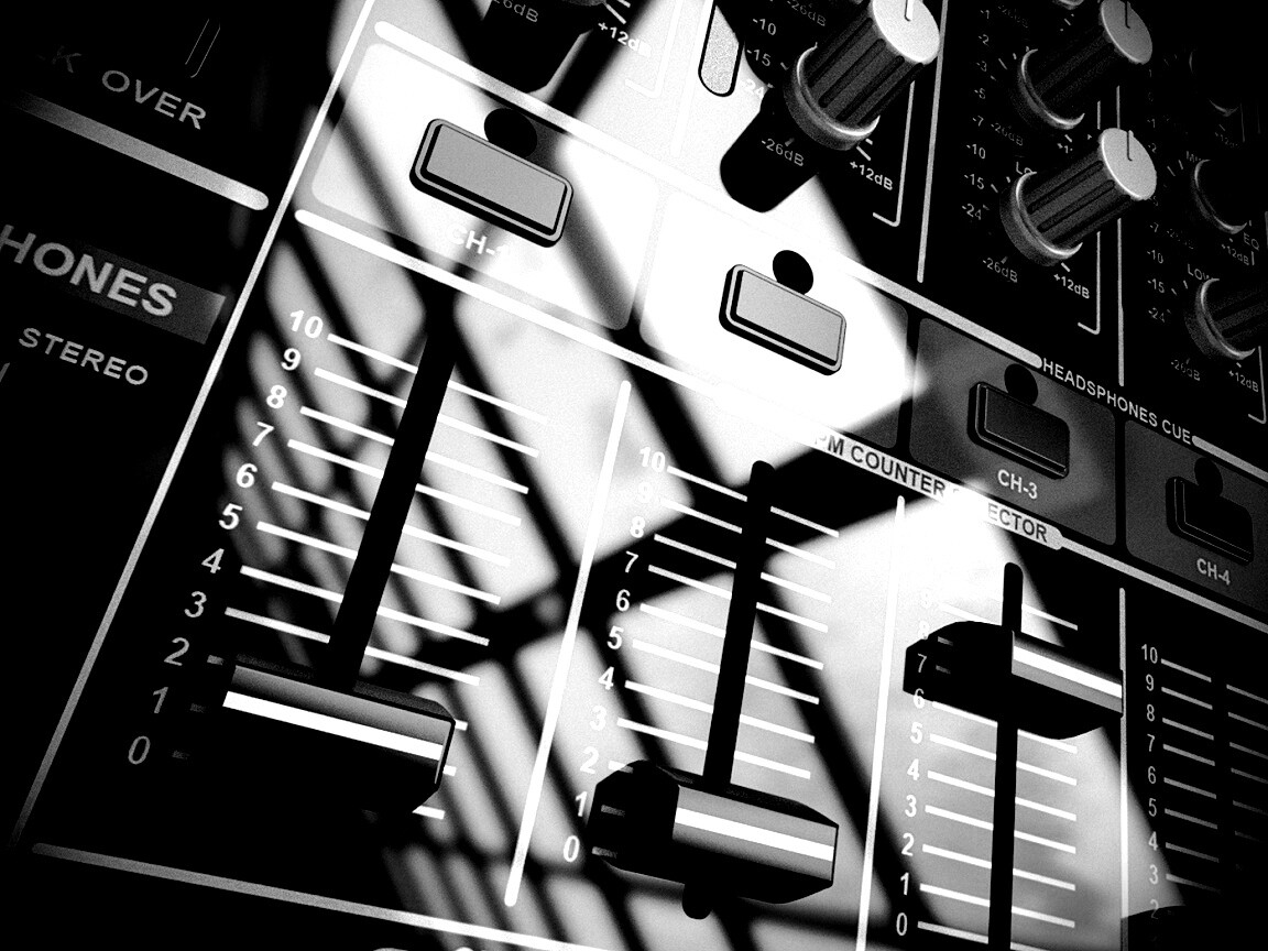 Пульт диджея и отражение на нем обои