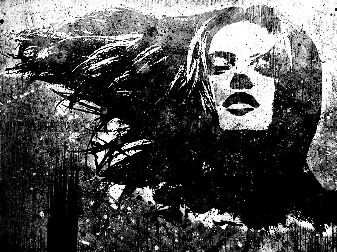 Стильный коллаж с девушкой обои