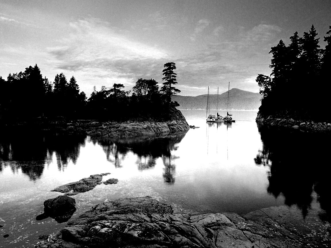 Яхты в заливе обои