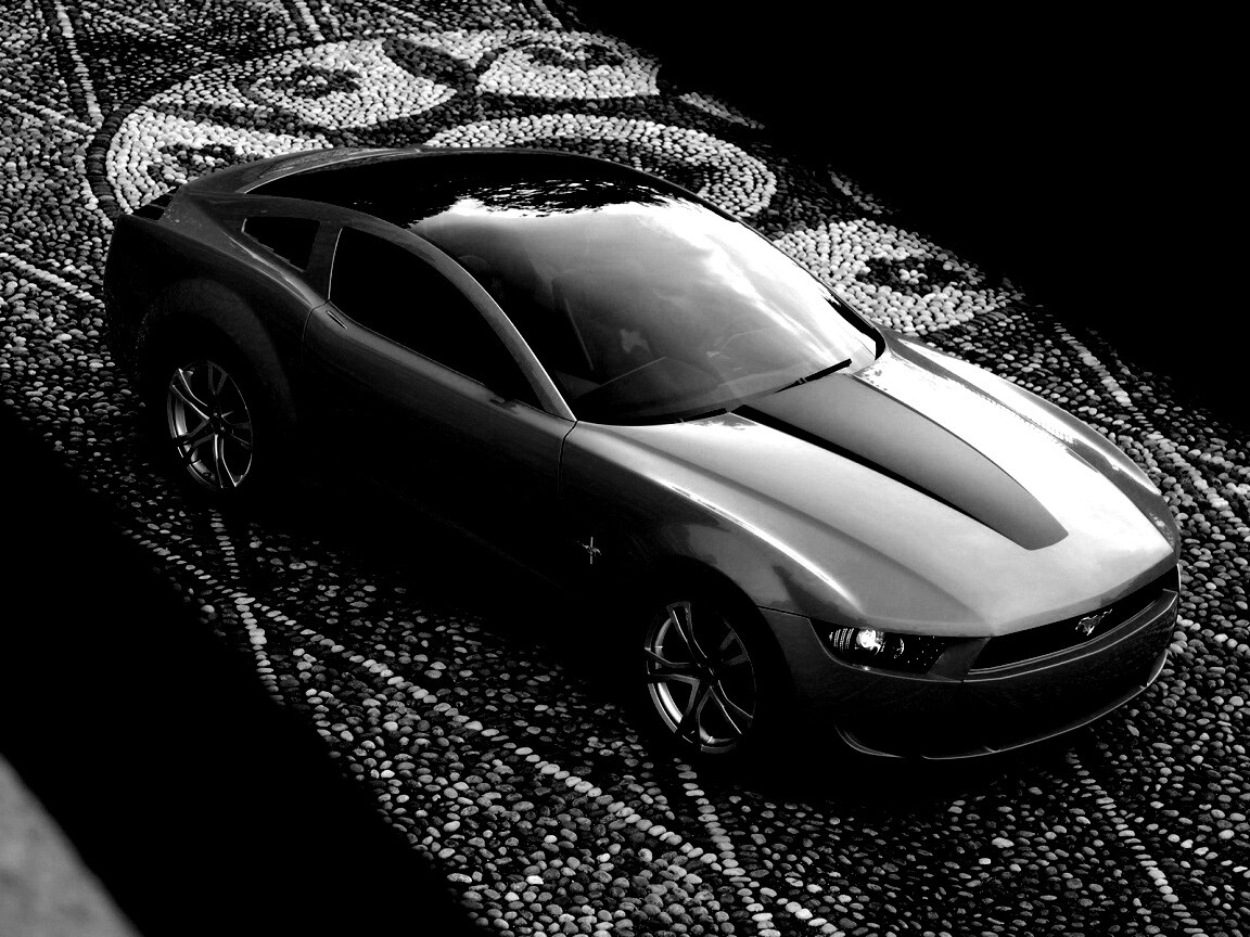 Оранжевый мустанг обои