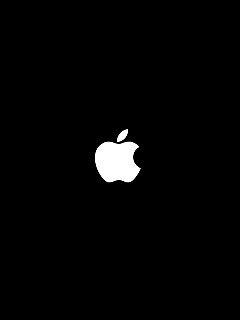 Логотип Apple на черном фоне обои
