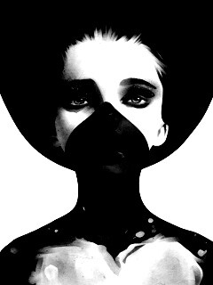 Черно-белый бодиарт обои