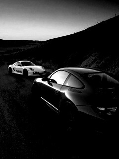 Два порша на горной дороге обои