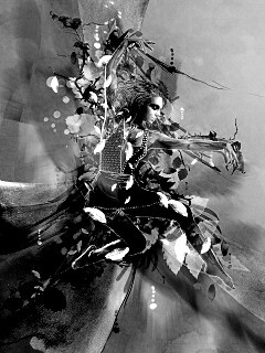 Девушка танцует в листьях обои