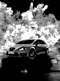 Желтый Леон на фоне взрыва обои