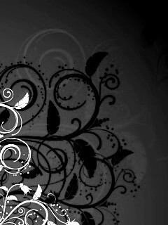 Черно-белые листики на красном фоне обои