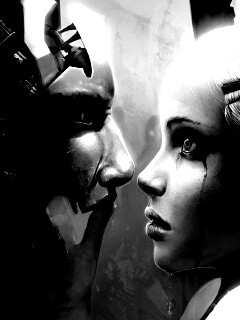 Девушка и робот обои