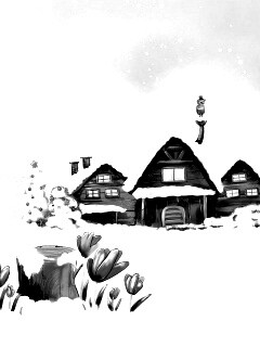 Деревня в новый год обои