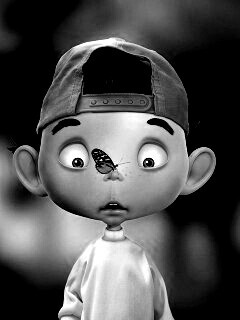 Бабочка на носу обои